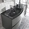 Bauhaus Svelte 120 Two Drawer Vanity Unit & Charcoal Glass Basin - Matt Coffee  Feature Large Image