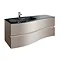 Bauhaus Svelte 120 Two Drawer Vanity Unit & Charcoal Glass Basin - Matt Coffee Large Image