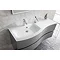 Bauhaus Svelte 120 Two Drawer Vanity Unit & Ice White Glass Basin - White Gloss Feature Large Image