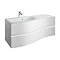 Bauhaus Svelte 120 Two Drawer Vanity Unit & Ice White Glass Basin - White Gloss Large Image