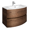 Crosswater - Svelte 80 Two Drawer Vanity Unit & Basin - American Walnut Large Image