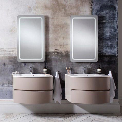 Bauhaus - Svelte Two Drawer Vanity Unit & Basin - Matt Coffee Standard Large Image