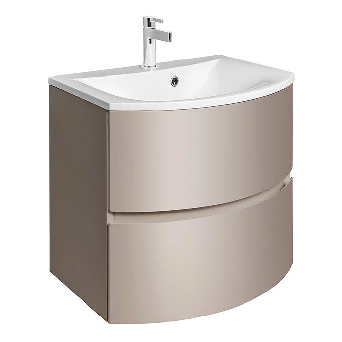 Bauhaus - Svelte Two Drawer Vanity Unit & Basin - Matt Coffee Large Image