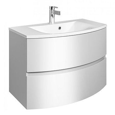 Bauhaus - Svelte Two Drawer Vanity Unit & Basin - White Gloss Profile Large Image