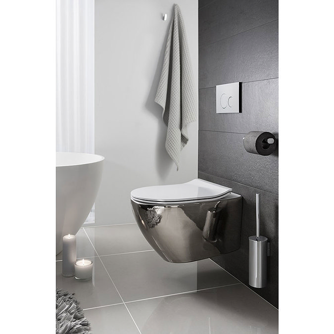 Bauhaus - Svelte Wall Hung Pan with Soft Close Seat - Platinum Feature Large Image