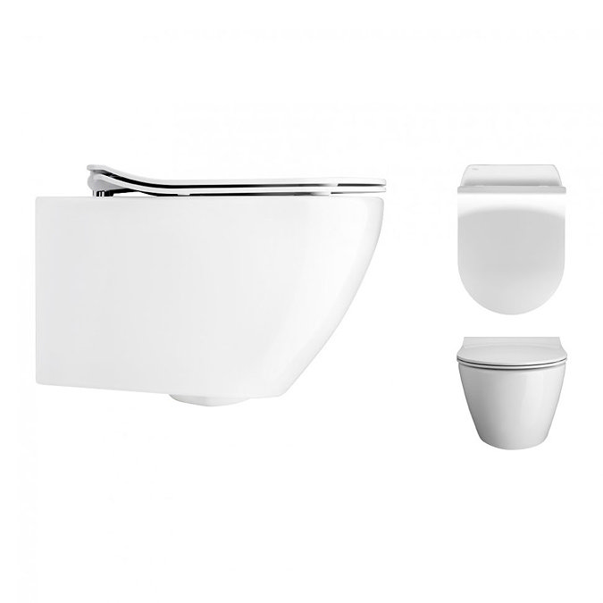 Bauhaus - Svelte Wall Hung Pan with Soft Close Seat - White Profile Large Image
