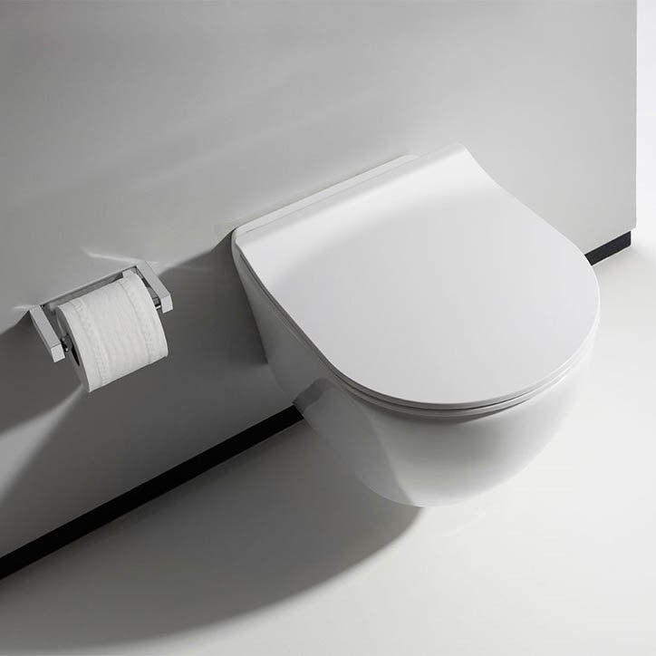Bauhaus - Svelte Wall Hung Pan with Soft Close Seat - White  Feature Large Image