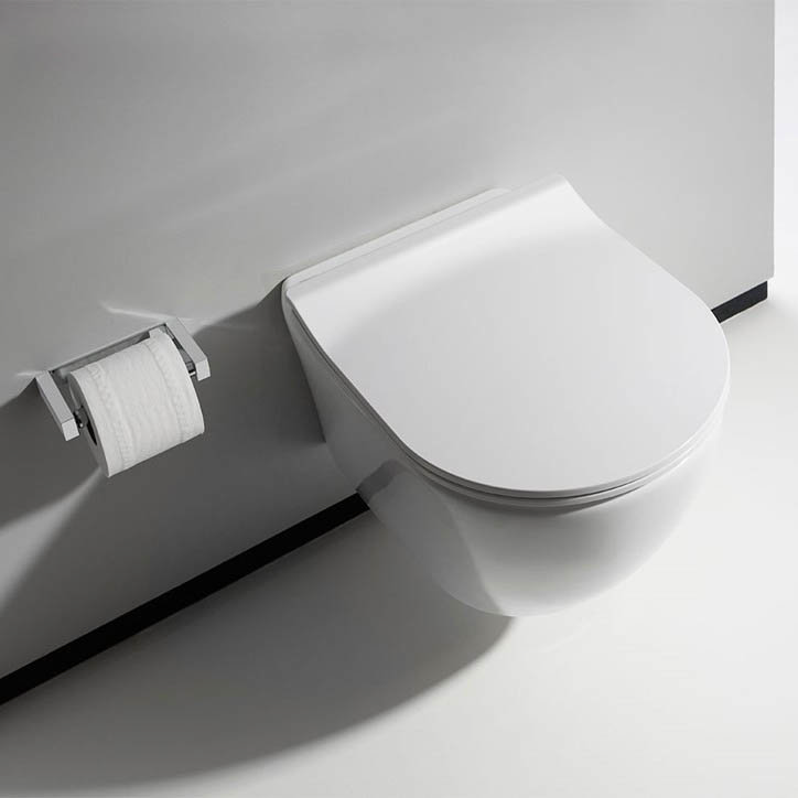 Bauhaus - Svelte Wall Hung Pan with Soft Close Seat - White Feature Large Image