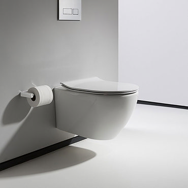 Bauhaus - Svelte Wall Hung Pan with Soft Close Seat - White Profile Large Image