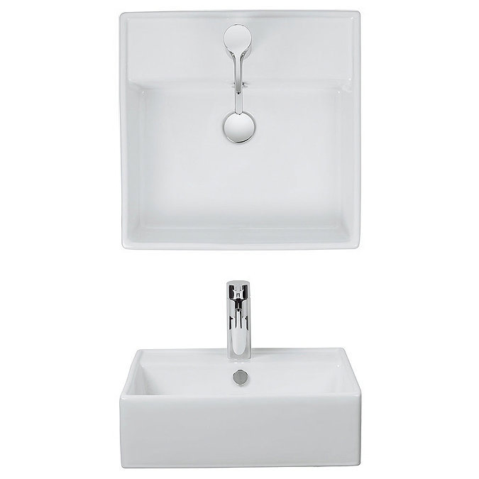 Bauhaus - Tenerife 1 Tap Hole Countertop or Wall Mounted Basin - 465 x 455mm Profile Large Image