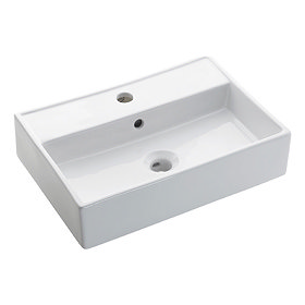 Bauhaus - Turin 1 Tap Hole Countertop or Wall Mounted Basin - 500 x 350mm Large Image