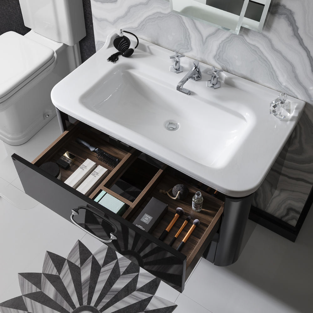 Bauhaus Waldorf 1000mm Wall Hung Vanity Unit with Bow Handles