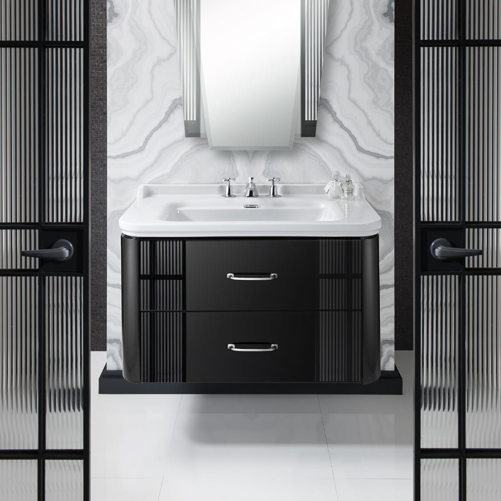Bauhaus Waldorf 1000mm Wall Hung Vanity Unit with Bow Handles
