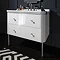 Bauhaus Waldorf 1000mm Wall Hung Vanity Unit with Chrome Legs + Knobs  In Bathroom Large Image