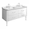 Bauhaus Waldorf 1500mm Wall Hung Vanity Unit with Chrome Legs + Bow Handles Large Image