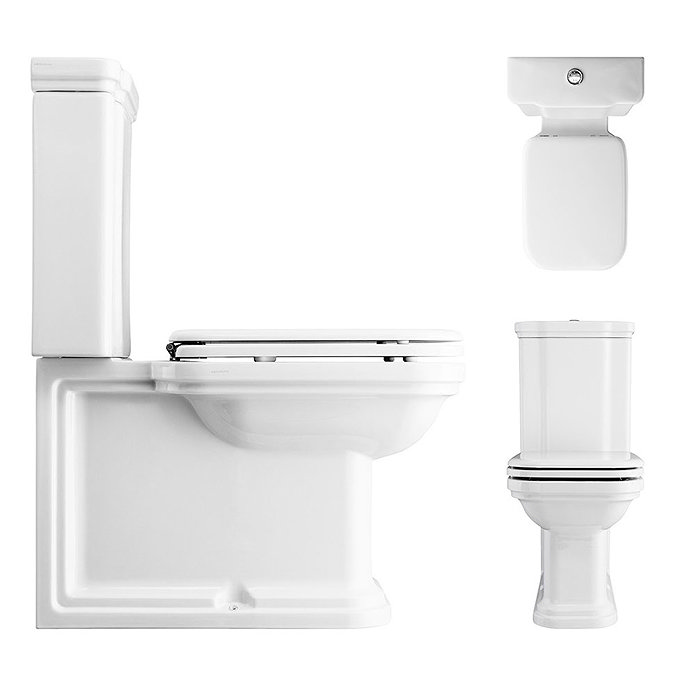 Bauhaus - Waldorf Art Deco Close Coupled Toilet with Soft Close Seat Profile Large Image