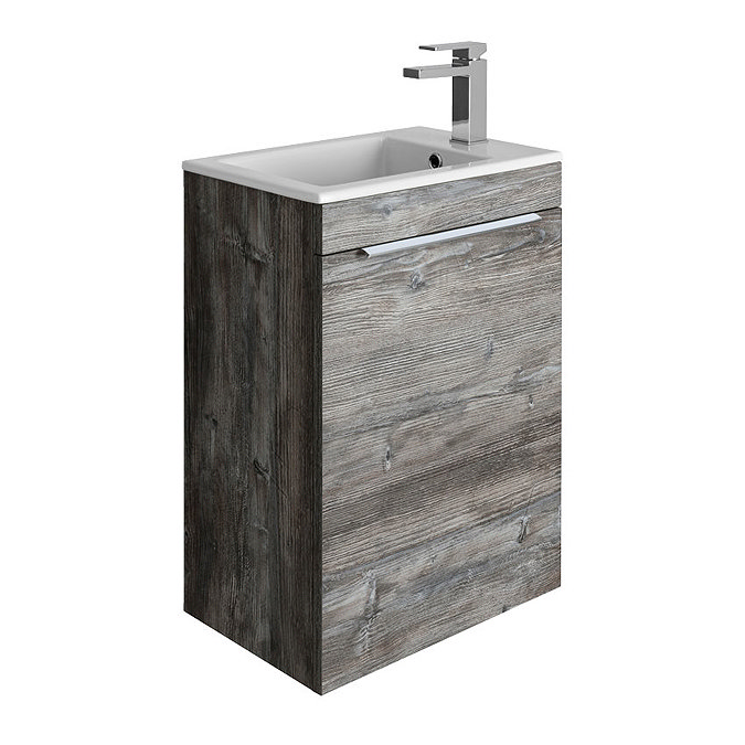 Bauhaus Zion Single Door Wall Hung Unit + Basin - Driftwood Large Image