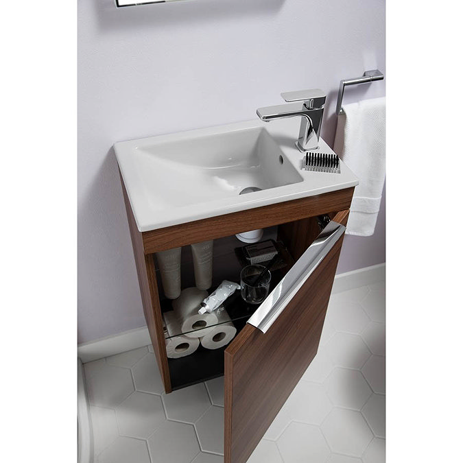 Bauhaus Zion Single Door Wall Hung Unit + Basin - White Gloss Standard Large Image