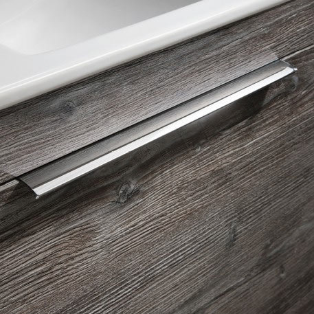 Bauhaus Zion Single Drawer Wall Hung Unit + Basin - Natural Walnut Profile Large Image