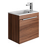 Bauhaus Zion Single Drawer Wall Hung Unit + Basin - Natural Walnut Large Image