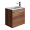 Bauhaus Zion Single Drawer Wall Hung Unit + Basin - Natural Walnut Large Image