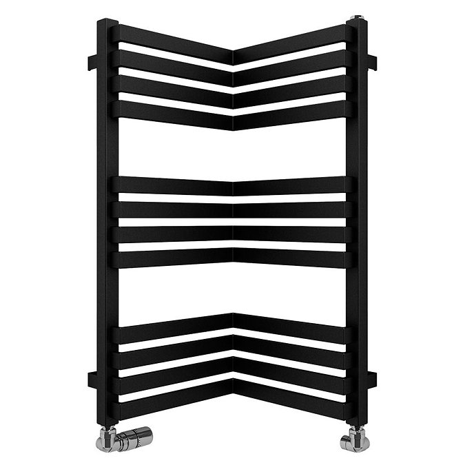 Bauhaus Zion Towel Rail - 350 x 735mm - Metallic Black Matte Large Image