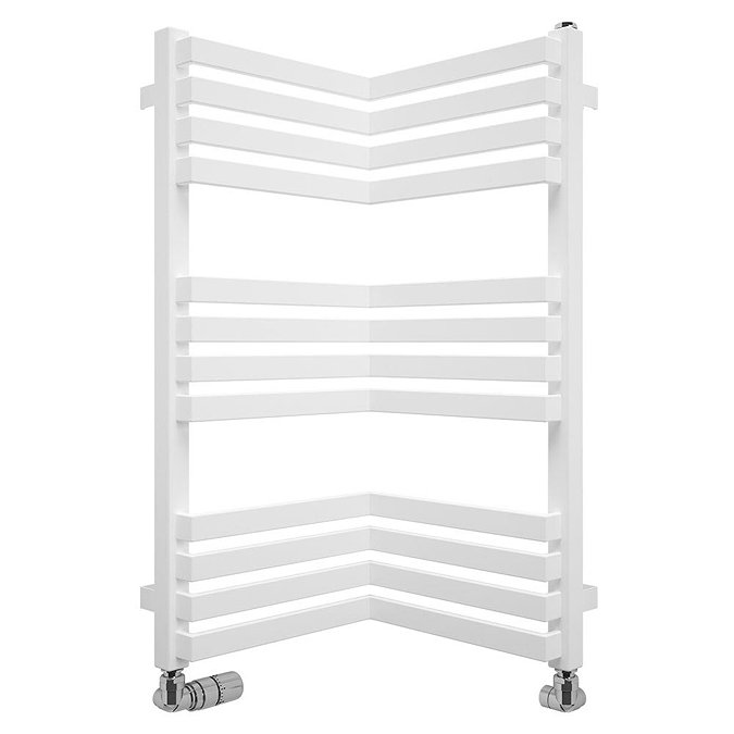 Bauhaus Zion Towel Rail - 350 x 735mm - Soft White Matte Large Image