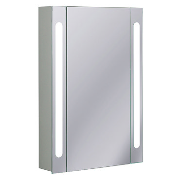 Bauhaus - 550mm Illuminated Aluminium Mirrored Cabinet with Shaving Socket - CB5580AL Profile Large 