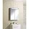 Bauhaus - 600mm Illuminated Aluminium Mirrored Cabinet with Shaving Socket - CB6080AL In Bathroom La