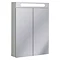 Bauhaus - 600mm Illuminated Aluminium Mirrored Cabinet with Shaving Socket - CB6080AL Large Image