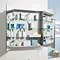 Bauhaus - 800mm Illuminated Aluminium Mirrored Cabinet with Shaving Socket - CB8080AL Feature Large Image