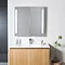 Bauhaus - 800mm Illuminated Aluminium Mirrored Cabinet with Shaving Socket - CB8080AL  Standard Large Image