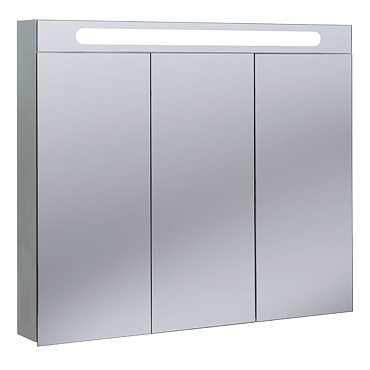 Bauhaus - 950mm Illuminated Aluminium Mirrored Cabinet with Shaving Socket - CB9080AL Profile Large 
