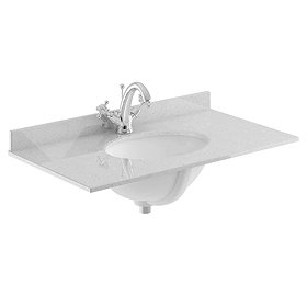 Bayswater 600mm 1TH Grey Marble Single Bowl Basin Top Large Image