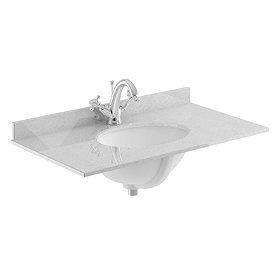 Bayswater 800mm 1TH Grey Marble Single Bowl Basin Top Large Image