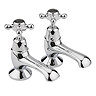 Bayswater Black Crosshead Domed Collar Traditional Bath Taps Large Image