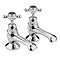 Bayswater Black Crosshead Domed Collar Traditional Bath Taps Large Image