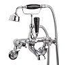 Bayswater Black Crosshead Domed Collar Wall Mounted Bath Shower Mixer Large Image