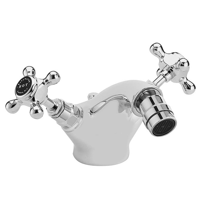 Bayswater Black Crosshead Mono Bidet Mixer + Pop-Up Waste Large Image