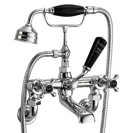 Bayswater Black Crosshead Wall Mounted Bath Shower Mixer Large Image