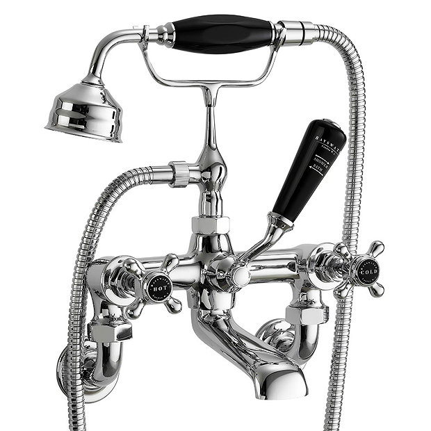 Bayswater Black Crosshead Wall Mounted Bath Shower Mixer