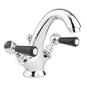 Bayswater Black Lever Mono Basin Mixer + Pop-Up Waste Large Image