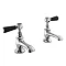 Bayswater Black Lever Traditional Basin Taps Large Image