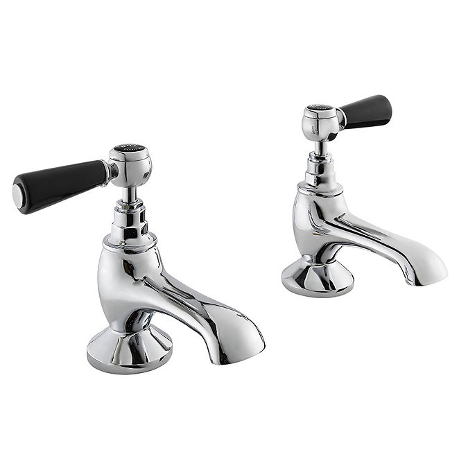 Bayswater Black Lever Traditional Bath Taps Large Image