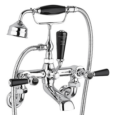 Bayswater Black Lever Wall Mounted Bath Shower Mixer  Profile Large Image