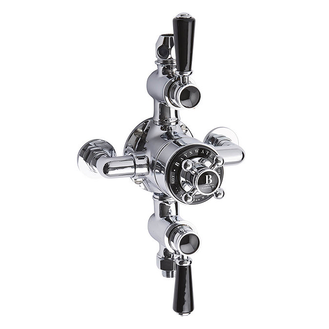 Bayswater Black Triple Exposed Thermostatic Shower Valve Large Image