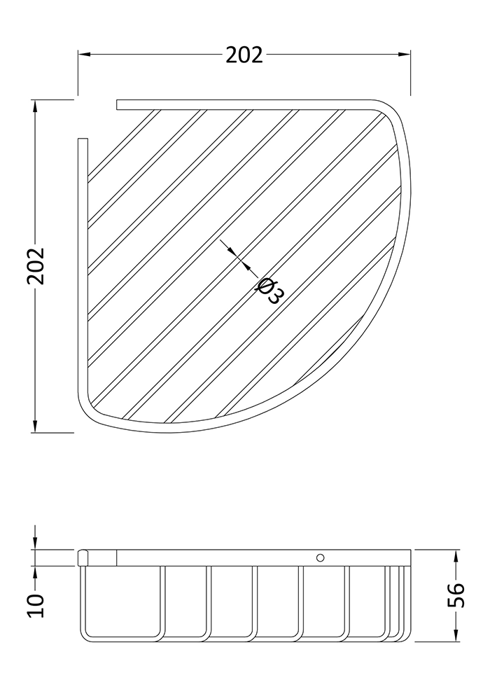 Bayswater Deep Wirework Corner Basket