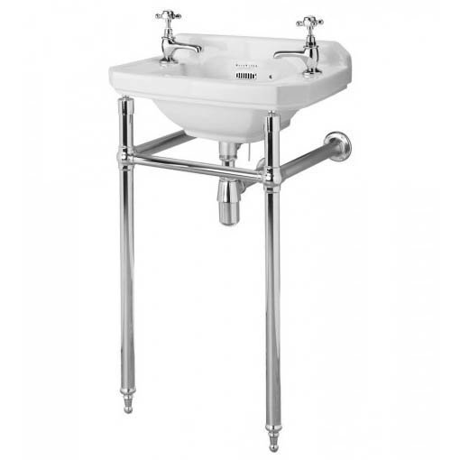 Bayswater Fitzroy 515mm Cloakroom Basin 2TH & Chrome Wash Stand Large Image