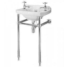 Bayswater Fitzroy 515mm Cloakroom Basin 2TH & Chrome Wash Stand Large Image