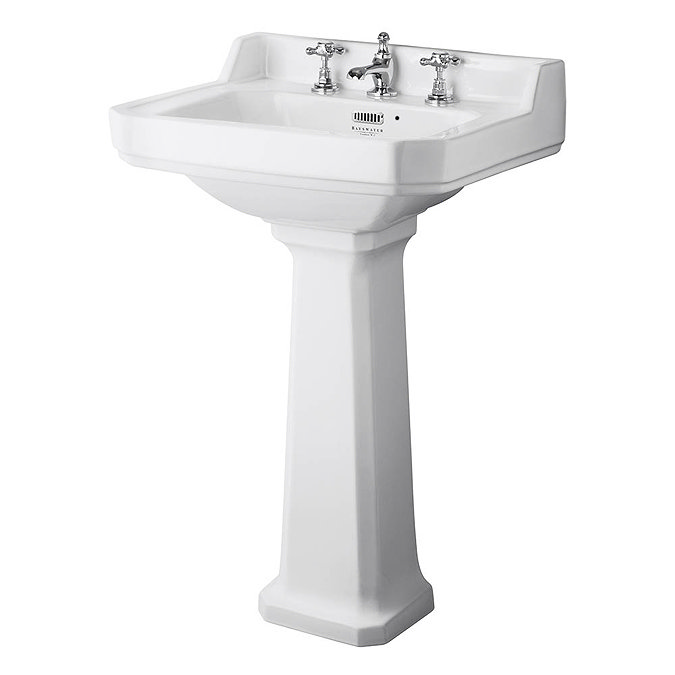 Bayswater Fitzroy Comfort Height Traditional 3TH Basin & Full Pedestal Large Image